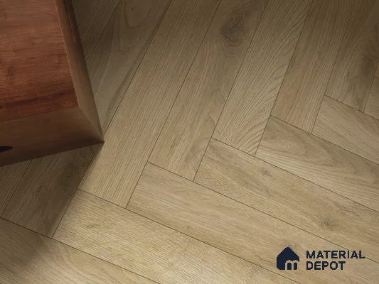 Hybrid HDF Herringbone Embossed Laminate Wood Floor AC5 Grade LF 00346 J Artisan Moorland Mist 24 x 4 inch (600x100 mm) - 10 mm | 100 HRS Spill Proof | EIR Surface | Anti Static and Stain Resistant | 0.5 mm V Groove | Uniclic | 48 Plank Variations