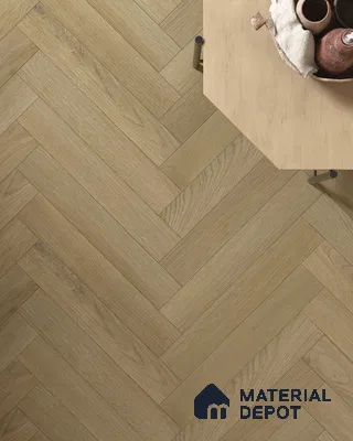 Hybrid HDF Herringbone Embossed Laminate Wood Floor AC5 Grade LF 00346 J Artisan Moorland Mist 24 x 4 inch (600x100 mm) - 10 mm | 100 HRS Spill Proof | EIR Surface | Anti Static and Stain Resistant | 0.5 mm V Groove | Uniclic | 48 Plank Variations