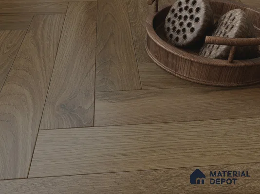 Hybrid HDF Herringbone Embossed Laminate Wood Floor AC5 Grade LF 00346 F Artisan Noble Night 24 x 4 inch (600x100 mm) - 10 mm | 100 HRS Spill Proof | EIR Surface | Anti Static and Stain Resistant | 0.5 mm V Groove | Uniclic | 48 Plank Variations