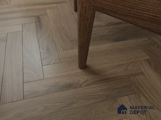 Hybrid HDF Herringbone Embossed Laminate Wood Floor AC5 Grade LF 00346 F Artisan Noble Night 24 x 4 inch (600x100 mm) - 10 mm | 100 HRS Spill Proof | EIR Surface | Anti Static and Stain Resistant | 0.5 mm V Groove | Uniclic | 48 Plank Variations