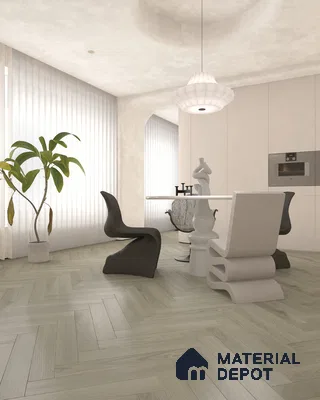 Hybrid HDF Herringbone Embossed Laminate Wood Floor AC5 Grade LF 00346 E Artisan Shadow Moon 24 x 4 inch (600x100 mm) - 10 mm | 100 HRS Spill Proof | EIR Surface | Anti Static and Stain Resistant | 0.5 mm V Groove | Uniclic | 48 Plank Variations