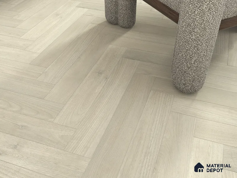 Hybrid HDF Herringbone Laminate Wood Floor AC5 Grade LF 00343 Beaconia Brewed Elegance 24 x 4 inch (600x100 mm) - 8 mm | 100 HRS Spill Proof | ESCT Technology | Anti Static and Stain Resistant | 0.5 mm V Groove | EIR Surface | Uniclic Installation | 48 Plank Variations