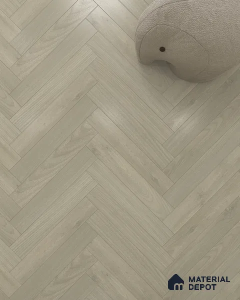 Hybrid HDF Herringbone Laminate Wood Floor AC5 Grade LF 00343 B Beaconia Dusky Serenade 24 x 4 inch (600x100 mm) - 8 mm | 100 HRS Spill Proof | ESCT Technology | Anti Static and Stain Resistant | 0.5 mm V Groove | EIR Surface | Uniclic Installation | 48 Plank Variations