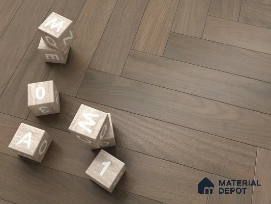 Hybrid HDF Herringbone Laminate Wood Floor AC5 Grade LF 00343 H Beaconia Forest Nocturne 24 x 4 inch (600x100 mm) - 8 mm | 100 HRS Spill Proof | ESCT Technology | Anti Static and Stain Resistant | 0.5 mm V Groove | EIR Surface | Uniclic Installation | 48 Plank Variations