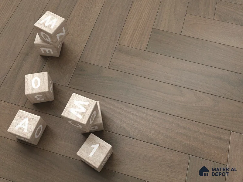 Hybrid HDF Herringbone Laminate Wood Floor AC5 Grade LF 00343 H Beaconia Forest Nocturne 24 x 4 inch (600x100 mm) - 8 mm | 100 HRS Spill Proof | ESCT Technology | Anti Static and Stain Resistant | 0.5 mm V Groove | EIR Surface | Uniclic Installation | 48 Plank Variations
