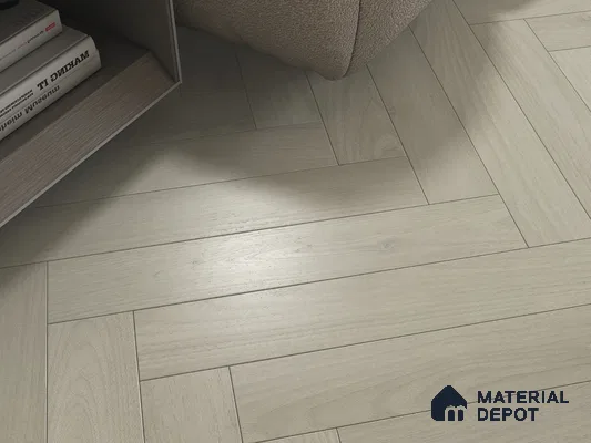 Hybrid HDF Herringbone Laminate Wood Floor AC5 Grade LF 00343 C Beaconia Hazelnut Glow 24 x 4 inch (600x100 mm) - 8 mm | 100 HRS Spill Proof | ESCT Technology | Anti Static and Stain Resistant | 0.5 mm V Groove | EIR Surface | Uniclic Installation | 48 Plank Variations