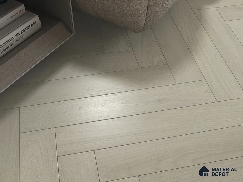 Hybrid HDF Herringbone Laminate Wood Floor AC5 Grade LF 00343 C Beaconia Hazelnut Glow 24 x 4 inch (600x100 mm) - 8 mm | 100 HRS Spill Proof | ESCT Technology | Anti Static and Stain Resistant | 0.5 mm V Groove | EIR Surface | Uniclic Installation | 48 Plank Variations