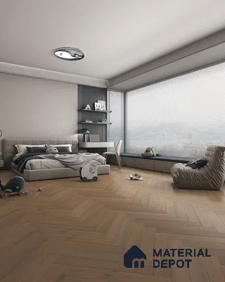 Hybrid HDF Herringbone Laminate Wood Floor AC5 Grade LF 00343 D Beaconia Rustic Harmony 24 x 4 inch (600x100 mm) - 8 mm | 100 HRS Spill Proof | ESCT Technology | Anti Static and Stain Resistant | 0.5 mm V Groove | EIR Surface | Uniclic Installation | 48 Plank Variations