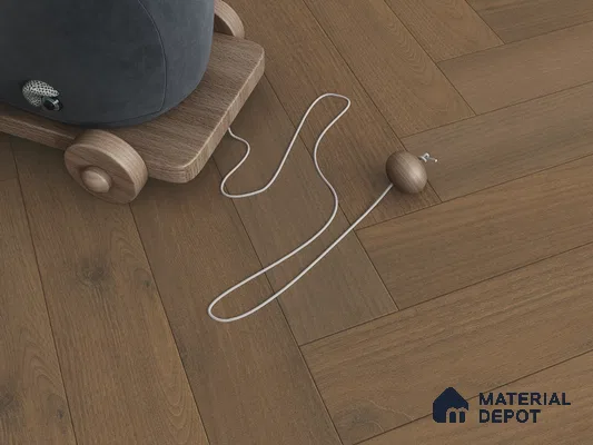 Hybrid HDF Herringbone Laminate Wood Floor AC5 Grade LF 00343 D Beaconia Rustic Harmony 24 x 4 inch (600x100 mm) - 8 mm | 100 HRS Spill Proof | ESCT Technology | Anti Static and Stain Resistant | 0.5 mm V Groove | EIR Surface | Uniclic Installation | 48 Plank Variations