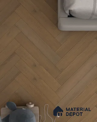 Hybrid HDF Herringbone Laminate Wood Floor AC5 Grade LF 00343 D Beaconia Rustic Harmony 24 x 4 inch (600x100 mm) - 8 mm | 100 HRS Spill Proof | ESCT Technology | Anti Static and Stain Resistant | 0.5 mm V Groove | EIR Surface | Uniclic Installation | 48 Plank Variations