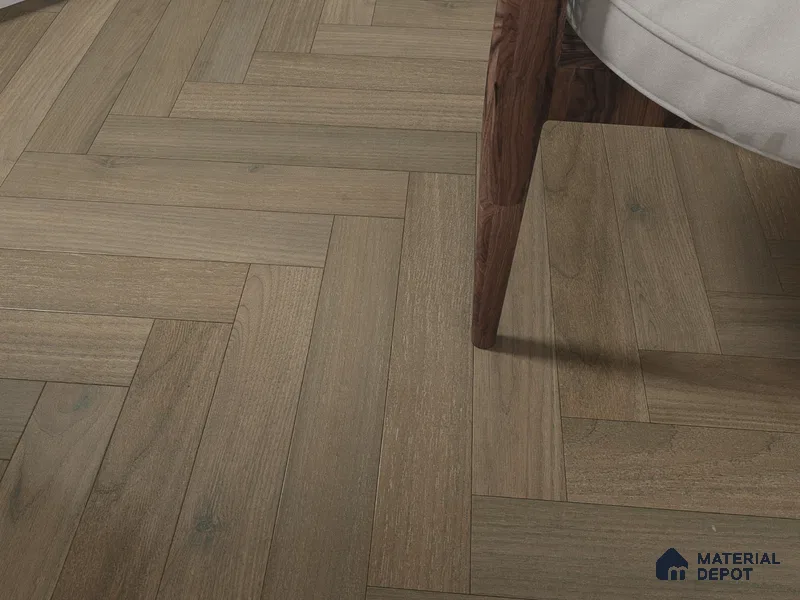 Hybrid HDF Herringbone Laminate Wood Floor AC5 Grade LF 00343 F Beaconia Umber Mystique 24 x 4 inch (600x100 mm) - 8 mm | 100 HRS Spill Proof | ESCT Technology | Anti Static and Stain Resistant | 0.5 mm V Groove | EIR Surface | Uniclic Installation | 48 Plank Variations