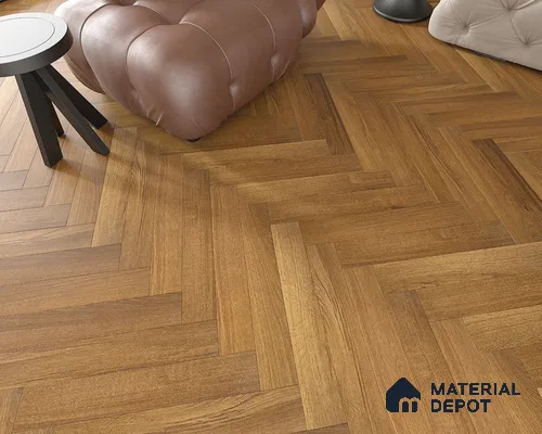 Hybrid HDF Herringbone Embossed Laminate Wood Floor AC5 Grade LF 00344 E Livanti Classic Walnut 24 x 4 inch (600x100 mm) - 10 mm | 100 HRS Spill Proof | ESCT Technology | Anti Static and Stain Resistant | 0.5 mm V Groove | 2G Click Lock | 36 Plank Variations | 25 Years Guarantee