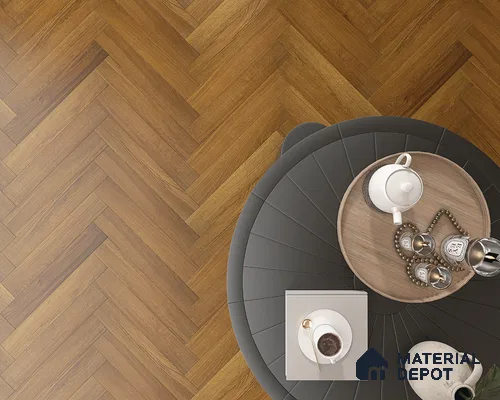 Hybrid HDF Herringbone Embossed Laminate Wood Floor AC5 Grade LF 00344 E Livanti Classic Walnut 24 x 4 inch (600x100 mm) - 10 mm | 100 HRS Spill Proof | ESCT Technology | Anti Static and Stain Resistant | 0.5 mm V Groove | 2G Click Lock | 36 Plank Variations | 25 Years Guarantee