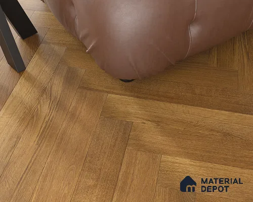 Hybrid HDF Herringbone Embossed Laminate Wood Floor AC5 Grade LF 00344 E Livanti Classic Walnut 24 x 4 inch (600x100 mm) - 10 mm | 100 HRS Spill Proof | ESCT Technology | Anti Static and Stain Resistant | 0.5 mm V Groove | 2G Click Lock | 36 Plank Variations | 25 Years Guarantee