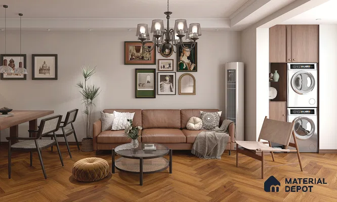 Hybrid HDF Herringbone Embossed Laminate Wood Floor AC5 Grade LF 00344 F Livanti Espresso Walnut 24 x 4 inch (600x100 mm) - 10 mm | 100 HRS Spill Proof | ESCT Technology | Anti Static and Stain Resistant | 0.5 mm V Groove | 2G Click Lock | 36 Plank Variations | 25 Years Guarantee