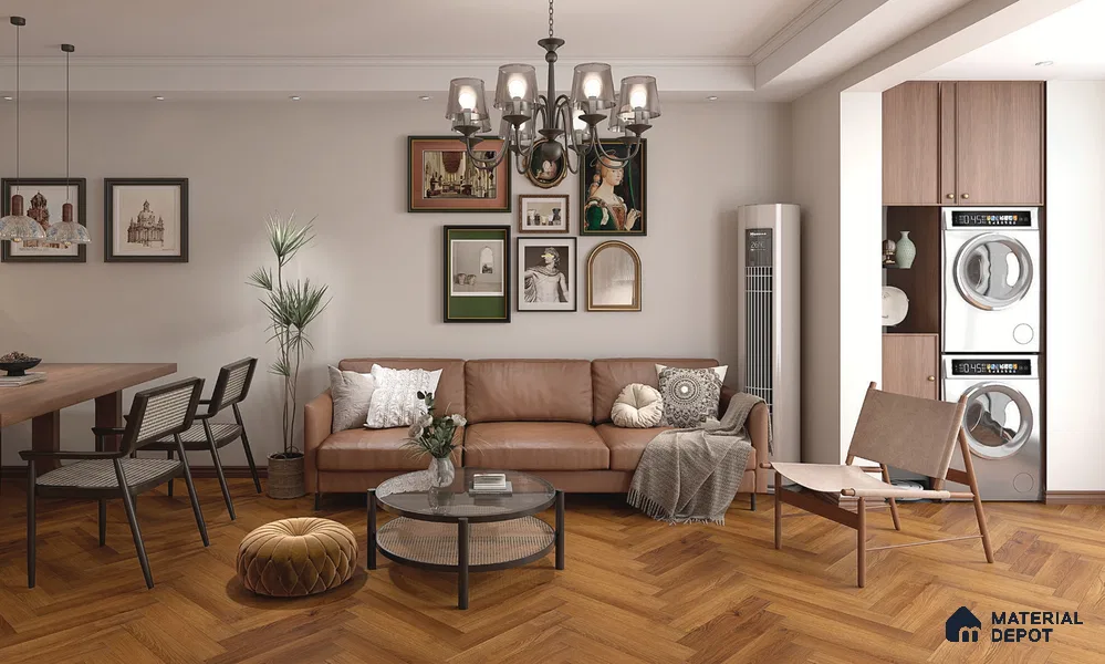 Hybrid HDF Herringbone Embossed Laminate Wood Floor AC5 Grade LF 00344 F Livanti Espresso Walnut 24 x 4 inch (600x100 mm) - 10 mm | 100 HRS Spill Proof | ESCT Technology | Anti Static and Stain Resistant | 0.5 mm V Groove | 2G Click Lock | 36 Plank Variations | 25 Years Guarantee