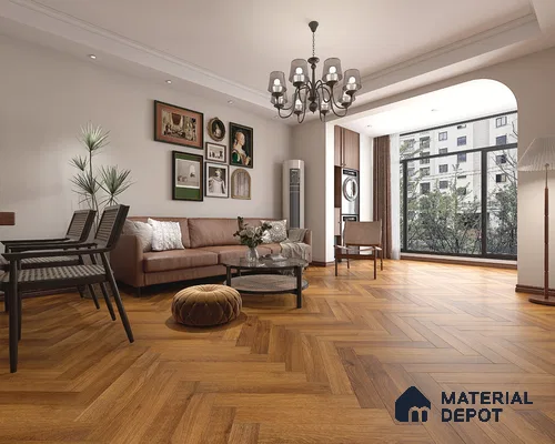 Hybrid HDF Herringbone Embossed Laminate Wood Floor AC5 Grade LF 00344 F Livanti Espresso Walnut 24 x 4 inch (600x100 mm) - 10 mm | 100 HRS Spill Proof | ESCT Technology | Anti Static and Stain Resistant | 0.5 mm V Groove | 2G Click Lock | 36 Plank Variations | 25 Years Guarantee