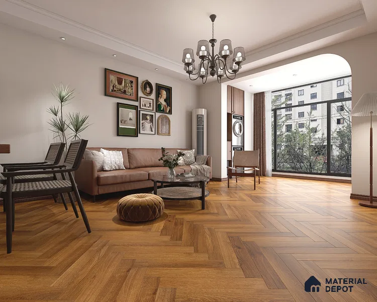 Hybrid HDF Herringbone Embossed Laminate Wood Floor AC5 Grade LF 00344 F Livanti Espresso Walnut 24 x 4 inch (600x100 mm) - 10 mm | 100 HRS Spill Proof | ESCT Technology | Anti Static and Stain Resistant | 0.5 mm V Groove | 2G Click Lock | 36 Plank Variations | 25 Years Guarantee