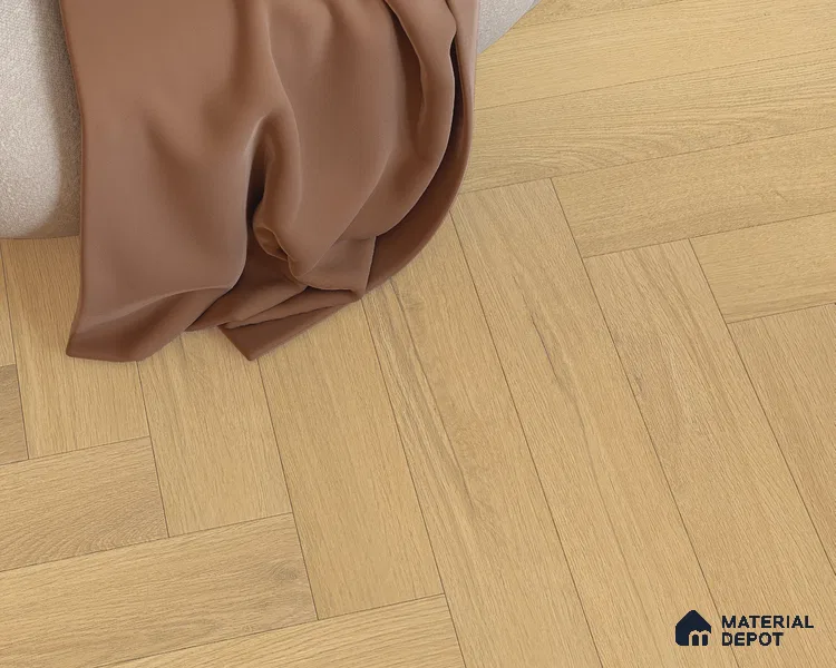 Hybrid HDF Herringbone Embossed Laminate Wood Floor AC5 Grade LF 00344 Livanti Golden Walnut 24 x 4 inch (600x100 mm) - 10 mm | 100 HRS Spill Proof | ESCT Technology | Anti Static and Stain Resistant | 0.5 mm V Groove | 2G Click Lock | 36 Plank Variations | 25 Years Guarantee