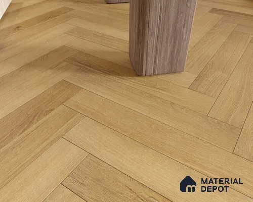 Hybrid HDF Herringbone Embossed Laminate Wood Floor AC5 Grade LF 00344 B Livanti Rich Caramel Walnut 24 x 4 inch (600x100 mm) - 10 mm | 100 HRS Spill Proof | ESCT Technology | Anti Static and Stain Resistant | 0.5 mm V Groove | 2G Click Lock | 36 Plank Variations | 25 Years Guarantee