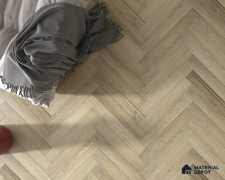 Hybrid HDF Herringbone Embossed Laminate Wood Floor AC5 Grade LF 00344 D Livanti Vintage Walnut 24 x 4 inch (600x100 mm) - 10 mm | 100 HRS Spill Proof | ESCT Technology | Anti Static and Stain Resistant | 0.5 mm V Groove | 2G Click Lock | 36 Plank Variations | 25 Years Guarantee