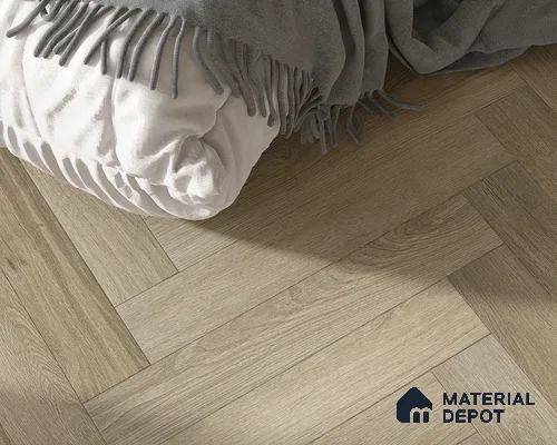 Hybrid HDF Herringbone Embossed Laminate Wood Floor AC5 Grade LF 00344 D Livanti Vintage Walnut 24 x 4 inch (600x100 mm) - 10 mm | 100 HRS Spill Proof | ESCT Technology | Anti Static and Stain Resistant | 0.5 mm V Groove | 2G Click Lock | 36 Plank Variations | 25 Years Guarantee