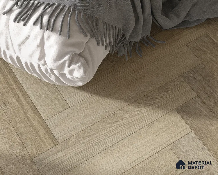 Hybrid HDF Herringbone Embossed Laminate Wood Floor AC5 Grade LF 00344 D Livanti Vintage Walnut 24 x 4 inch (600x100 mm) - 10 mm | 100 HRS Spill Proof | ESCT Technology | Anti Static and Stain Resistant | 0.5 mm V Groove | 2G Click Lock | 36 Plank Variations | 25 Years Guarantee