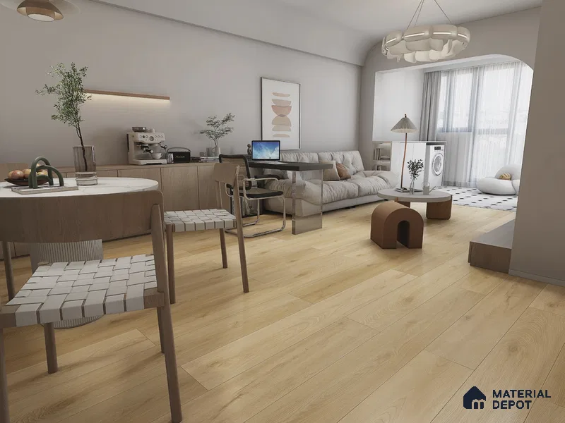 Hybrid HDF Laminate Wood Floor AC5 Grade LF 00345 H Grandios Frost Whisper 73 x 9 inch (1845x235 mm) - 10 mm | 100 HRS Spill Proof | EIR Surface | Anti Static and Stain Resistant | 0.5 mm V Groove | Uniclic | 36 Plank Variations
