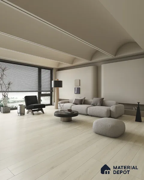 Hybrid HDF Laminate Wood Floor AC5 Grade LF 00345 B Grandios Harbor Mist 73 x 9 inch (1845x235 mm) - 10 mm | 100 HRS Spill Proof | EIR Surface | Anti Static and Stain Resistant | 0.5 mm V Groove | Uniclic | 36 Plank Variations