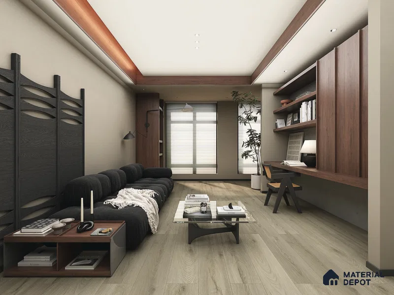 Hybrid HDF Laminate Wood Floor AC5 Grade LF 00345 J Grandios Heather Breeze 73 x 9 inch (1845x235 mm) - 10 mm | 100 HRS Spill Proof | EIR Surface | Anti Static and Stain Resistant | 0.5 mm V Groove | Uniclic | 36 Plank Variations