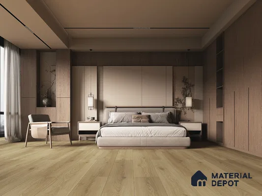 Hybrid HDF Laminate Wood Floor AC5 Grade LF 00345 F Grandios Royal Cloak 73 x 9 inch (1845x235 mm) - 10 mm | 100 HRS Spill Proof | EIR Surface | Anti Static and Stain Resistant | 0.5 mm V Groove | Uniclic | 36 Plank Variations