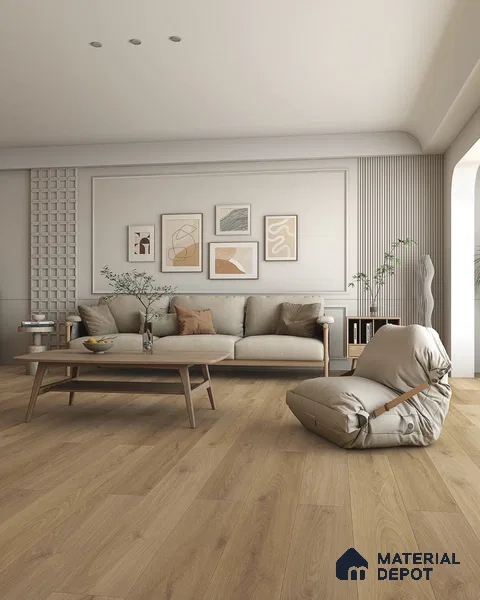 Hybrid HDF Laminate Wood Floor AC5 Grade LF 00345 Grandios Sunlit Glade 73 x 9 inch (1845x235 mm) - 10 mm | 100 HRS Spill Proof | EIR Surface | Anti Static and Stain Resistant | 0.5 mm V Groove | Uniclic | 36 Plank Variations