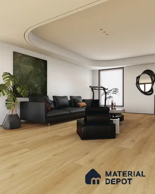Hybrid HDF Laminate Wood Floor AC5 Grade LF 00345 C Grandios Whispering Wheat 73 x 9 inch (1845x235 mm) - 10 mm | 100 HRS Spill Proof | EIR Surface | Anti Static and Stain Resistant | 0.5 mm V Groove | Uniclic | 36 Plank Variations