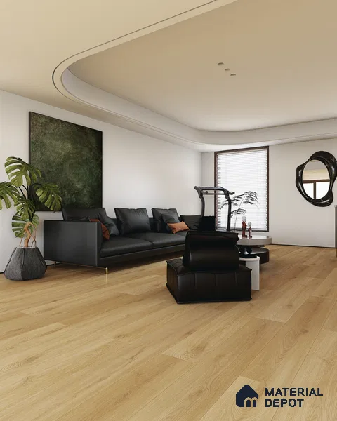 Hybrid HDF Laminate Wood Floor AC5 Grade LF 00345 C Grandios Whispering Wheat 73 x 9 inch (1845x235 mm) - 10 mm | 100 HRS Spill Proof | EIR Surface | Anti Static and Stain Resistant | 0.5 mm V Groove | Uniclic | 36 Plank Variations