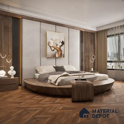 HDF Fish Bone Laminate Wood Floor AC5 Class 33 Grade Chevron Tuscan Harvest Neo LF 00302 D 48 x 12 inch (1220x300 mm) - 8 mm | Natural Wood Grain Surface | V Groove | Unilin Click Locking System Unilin Click Locking System with Moisture Resistant Yellow Backing | European Designs | 12-15 Years Warranty