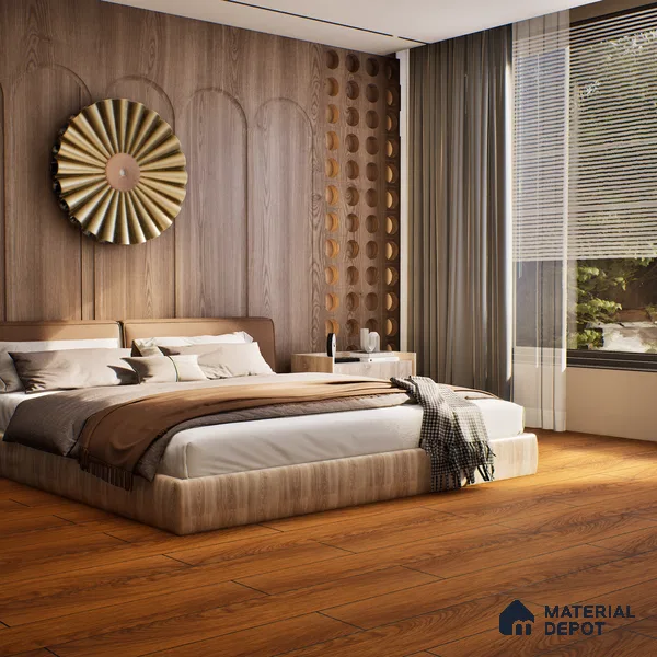 HDF Embossed Laminate Wood Floor AC5 Class 33 Grade Excess Chicago Oak LF 00311 F 32x4 inch (810 x 103 mm) - 10 mm | U Groove | Arc Click System & Wax Coated with Foam Backing (8+2 mm) | 12-15 Years Warranty