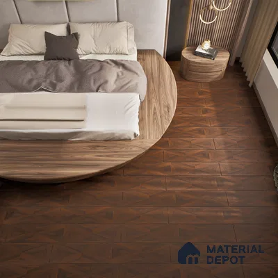 HDF Parquet Laminate Wood Floor AC5 Class 33 Grade Parquet Coffee Wenge LF 00314 D 32x16 inch (806x405 mm) - 12 mm | Natural Wood Grain Surface | V Groove | Unilin Click Locking System with Moisture Resistant Beige Backing | 12-15 Years Warranty