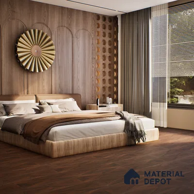 HDF Parquet Laminate Wood Floor AC5 Class 33 Grade Parquet Coffee Wenge LF 00314 D 32x16 inch (806x405 mm) - 12 mm | Natural Wood Grain Surface | V Groove | Unilin Click Locking System with Moisture Resistant Beige Backing | 12-15 Years Warranty