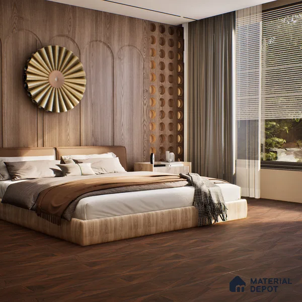 HDF Parquet Laminate Wood Floor AC5 Class 33 Grade Parquet Coffee Wenge LF 00314 D 32x16 inch (806x405 mm) - 12 mm | Natural Wood Grain Surface | V Groove | Unilin Click Locking System with Moisture Resistant Beige Backing | 12-15 Years Warranty