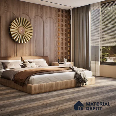 HDF Laminate Wood Floor AC5 Class 33 Grade Unicorn Topaz Grey LF 00310 D 48x8 inch (1215x197 mm) - 8 mm | Natural Wood Grain Textures | U Groove | Unilin Click Locking System with Yellow Plank Backing | 12-15 Years Warranty