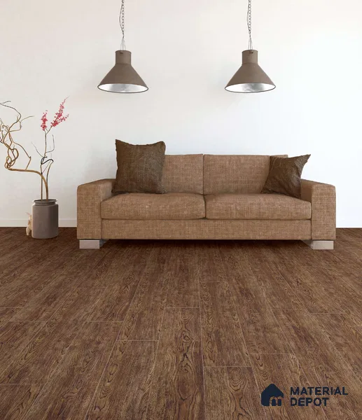 HDF Real Groove Laminate Wood Floor AC4 Grade LF 00318 B Radice Antique Smoked Oak 48 x 8 inch (1218x198 mm) - 8 mm | Aqua Protect 12 Hours Water Resistance | 15 Years Guarantee | Anti Static and Stain Resistant | Straight Edge | Wood Embossed Surface | Double Click Installation | 8 Plank Variations
