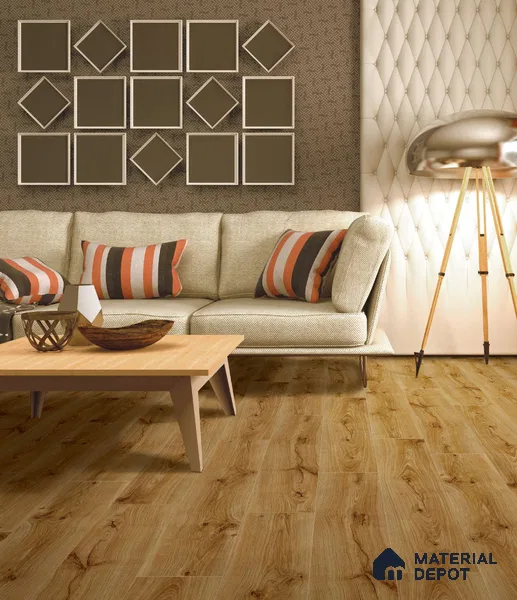 HDF Real Groove Laminate Wood Floor AC4 Grade LF 00318 F Radice Natural Halifax Oak 48 x 8 inch (1218x198 mm) - 8 mm | Aqua Protect 12 Hours Water Resistance | 15 Years Guarantee | Anti Static and Stain Resistant | Straight Edge | Wood Embossed Surface | Double Click Installation | 8 Plank Variations