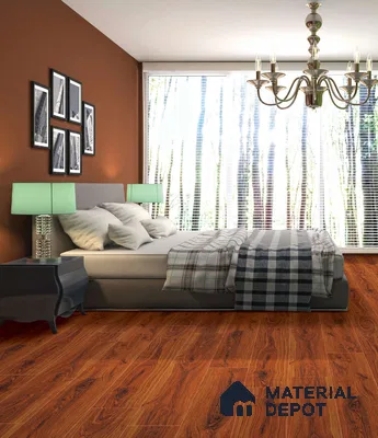 HDF Real Groove Laminate Wood Floor AC4 Grade LF 00318 E Radice Santos Palisander 48 x 8 inch (1218x198 mm) - 8 mm | Aqua Protect 12 Hours Water Resistance | 15 Years Guarantee | Anti Static and Stain Resistant | Straight Edge | Wood Embossed Surface | Double Click Installation | 8 Plank Variations