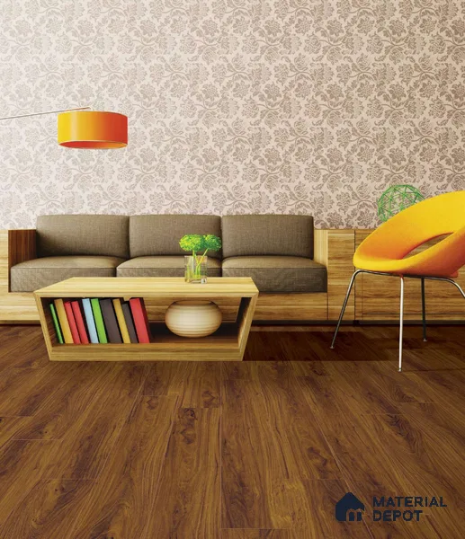 HDF Real Groove Laminate Wood Floor AC4 Grade LF 00318 D Radice Studioline Walnut 48 x 8 inch (1218x198 mm) - 8 mm | Aqua Protect 12 Hours Water Resistance | 15 Years Guarantee | Anti Static and Stain Resistant | Straight Edge | Wood Embossed Surface | Double Click Installation | 8 Plank Variations