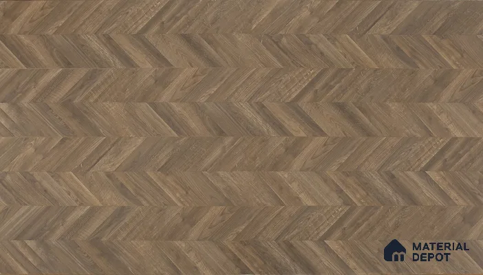 HDF Chevron Authentic Embossed Laminate Wood Floor AC5 Grade LF 00330 D Patternia Milk Chocolate 48 x 12 inch (1215x300 mm) - 8 mm | Aqua Protect 12 Hours Water Resistance | Anti Static and Stain Resistant | 0.5 mm V Groove | Real Wood Touch Surface | Uniclic Installation | 14 Plank Variations | 20 Years Warranty