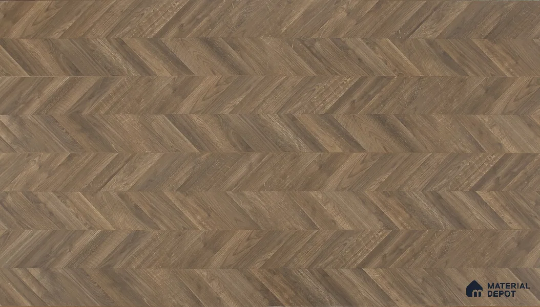 HDF Chevron Authentic Embossed Laminate Wood Floor AC5 Grade LF 00330 D Patternia Milk Chocolate 48 x 12 inch (1215x300 mm) - 8 mm | Aqua Protect 12 Hours Water Resistance | Anti Static and Stain Resistant | 0.5 mm V Groove | Real Wood Touch Surface | Uniclic Installation | 14 Plank Variations | 20 Years Warranty