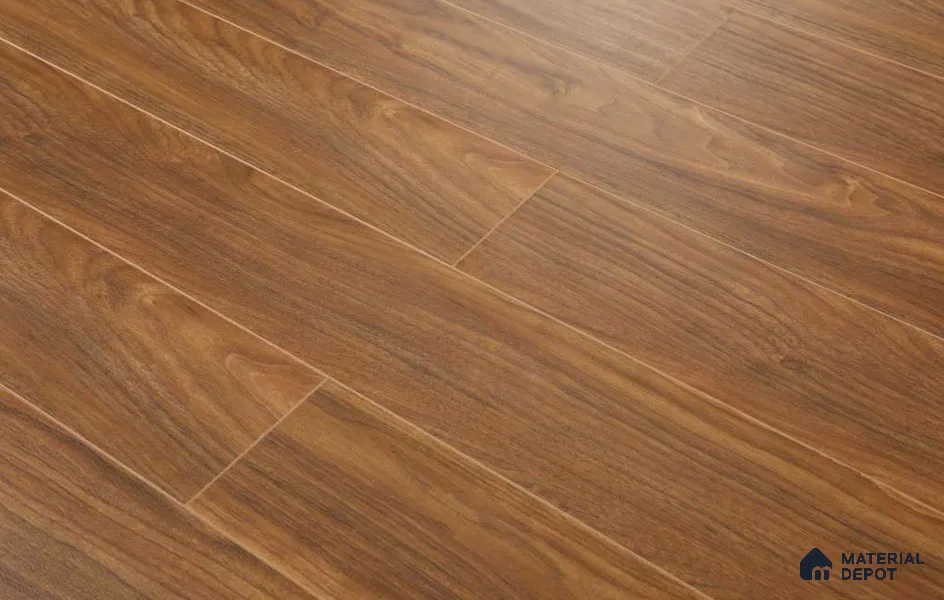 HDF Real Groove Laminate Wood Floor AC5 Grade LF 00325 Ascenso Bergamo Walnut 48 x 5 inch (1215x128 mm) - 8 mm | Aqua Protect 12 Hours Water Resistance | Anti Static and Stain Resistant | 0.5 mm V Groove | Real Wood Touch Surface | Uniclic Installation | 12 Plank Variations | 20 Years Guarantee