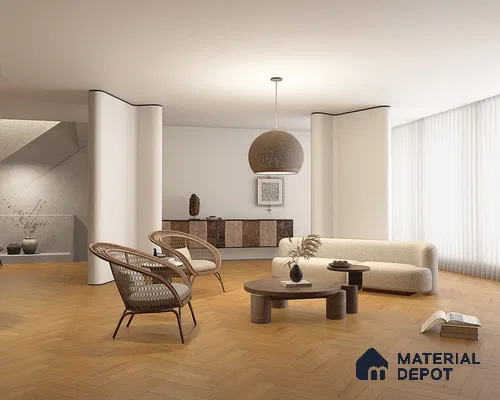 HDF Herringbone Matte Surface Laminate Wood Floor AC5 Grade LF 00332 B Beaconia Forest Oak 19 x 4 inch (470x95 mm) - 8 mm | Aqua Protect 12 Hours Water Resistance | Anti Static and Stain Resistant | 0.5 mm V Groove | Real Wood Touch Surface | Uniclic Installation | 36 Plank Variations | 20 Years Warranty