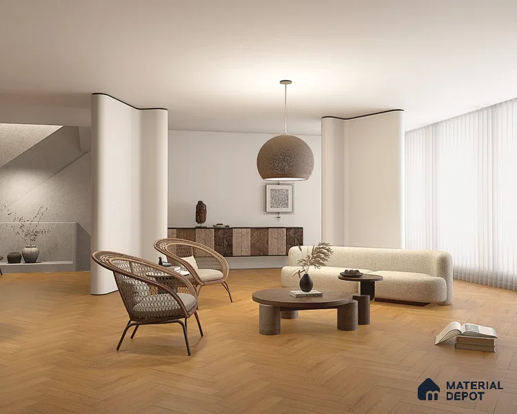 HDF Herringbone Matte Surface Laminate Wood Floor AC5 Grade LF 00332 B Beaconia Forest Oak 19 x 4 inch (470x95 mm) - 8 mm | Aqua Protect 12 Hours Water Resistance | Anti Static and Stain Resistant | 0.5 mm V Groove | Real Wood Touch Surface | Uniclic Installation | 36 Plank Variations | 20 Years Warranty
