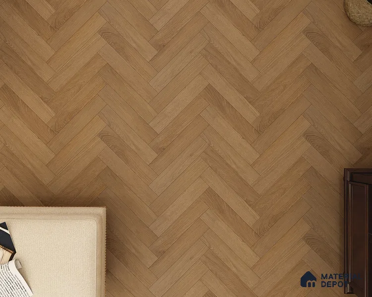 HDF Herringbone Matte Surface Laminate Wood Floor AC5 Grade LF 00332 C Beaconia Hobart Oak 19 x 4 inch (470x95 mm) - 8 mm | Aqua Protect 12 Hours Water Resistance | Anti Static and Stain Resistant | 0.5 mm V Groove | Real Wood Touch Surface | Uniclic Installation | 36 Plank Variations | 20 Years Warranty